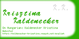 krisztina kaldenecker business card